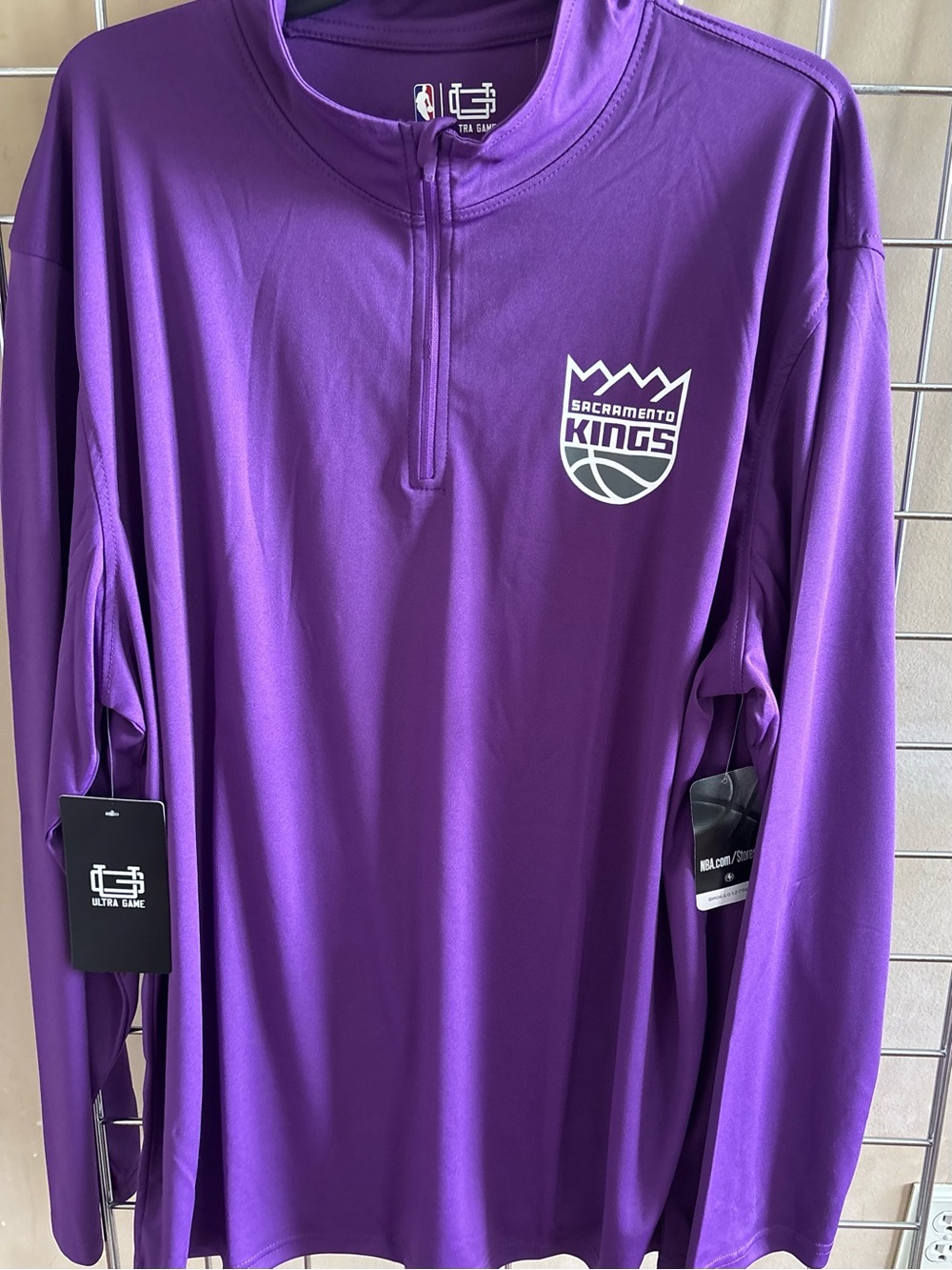 NWT NBA Ultra Sacramento Kings QuarterZip Pullover Sz XXL Dry Fit  Shirt Jacket